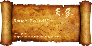 Rauch Zoltán névjegykártya